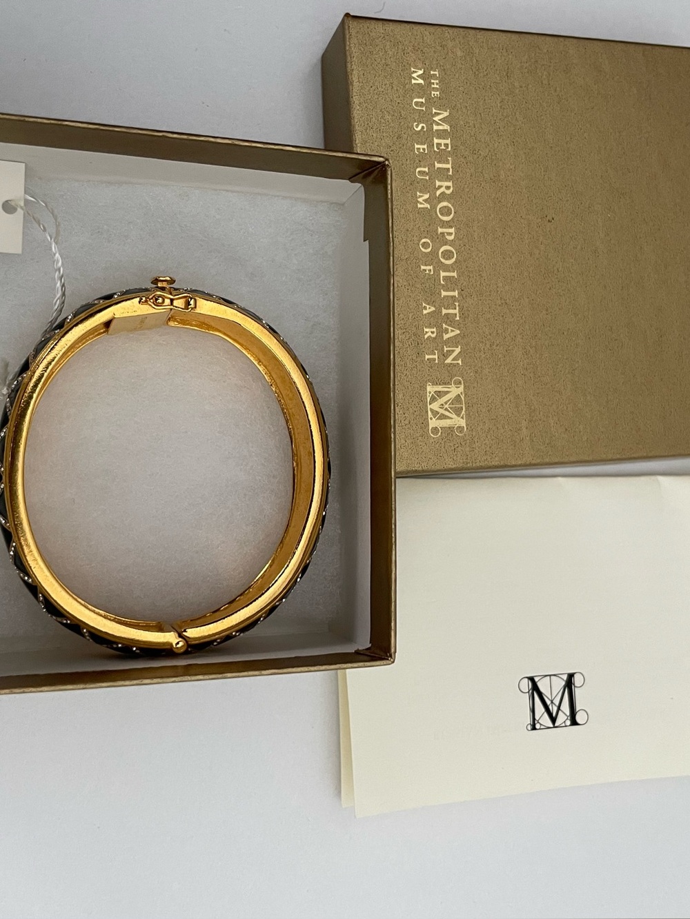 Metropolitan Museum of Art Gold and Black Hinged Bangle Bracelet - NWT!